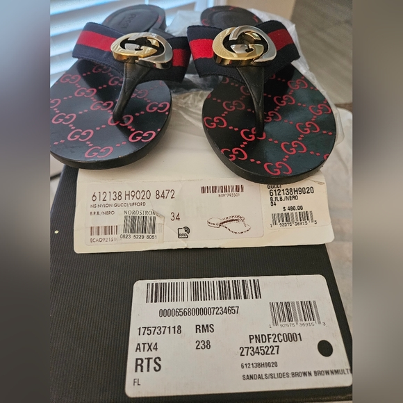 Gucci NS Nylon Sandals Size 34 - Picture 1 of 6